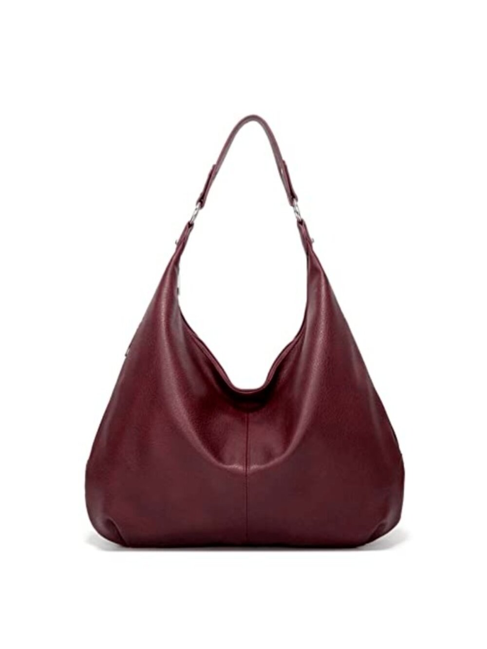 Soft PU Leather Hobo Shoulder Bag Slouchy Zipper Handbag